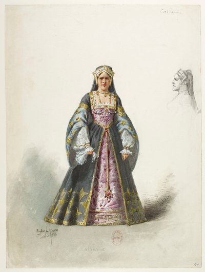 Saint-Saëns - Enrico VIII - Bozzetti di costumi - Lacoste - 61. Caterina da Eugene Lacoste